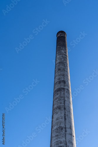 Giant, tall smokestack, a famous landmark in the small town of Gay, Michigan