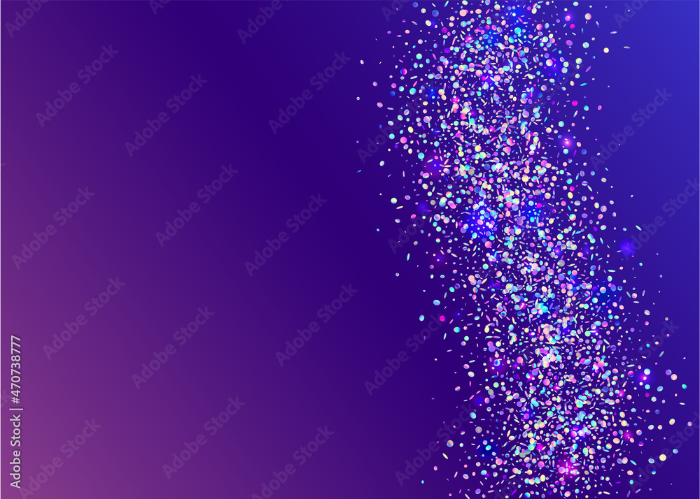 Obraz premium Transparent Texture. Shiny Festival Wallpaper. Birthday Glitter. Festive Foil. Digital Art. Light Confetti. Blur Burst. Pink Party Tinsel. Purple Transparent Texture