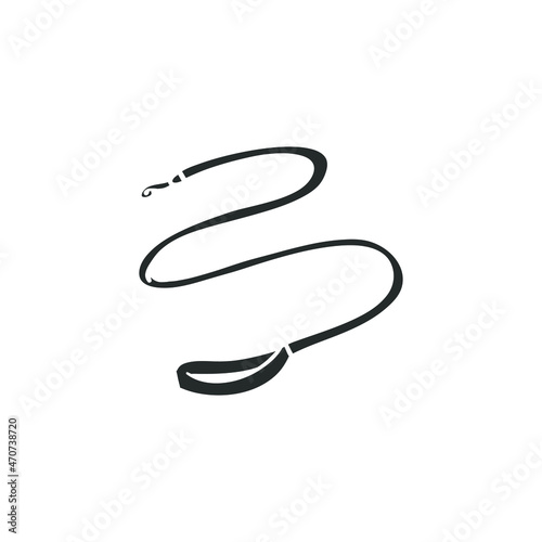 Dog Leash Icon Silhouette Illustration. Doggy Vector Graphic Pictogram Symbol Clip Art. Doodle Sketch Black Sign.
