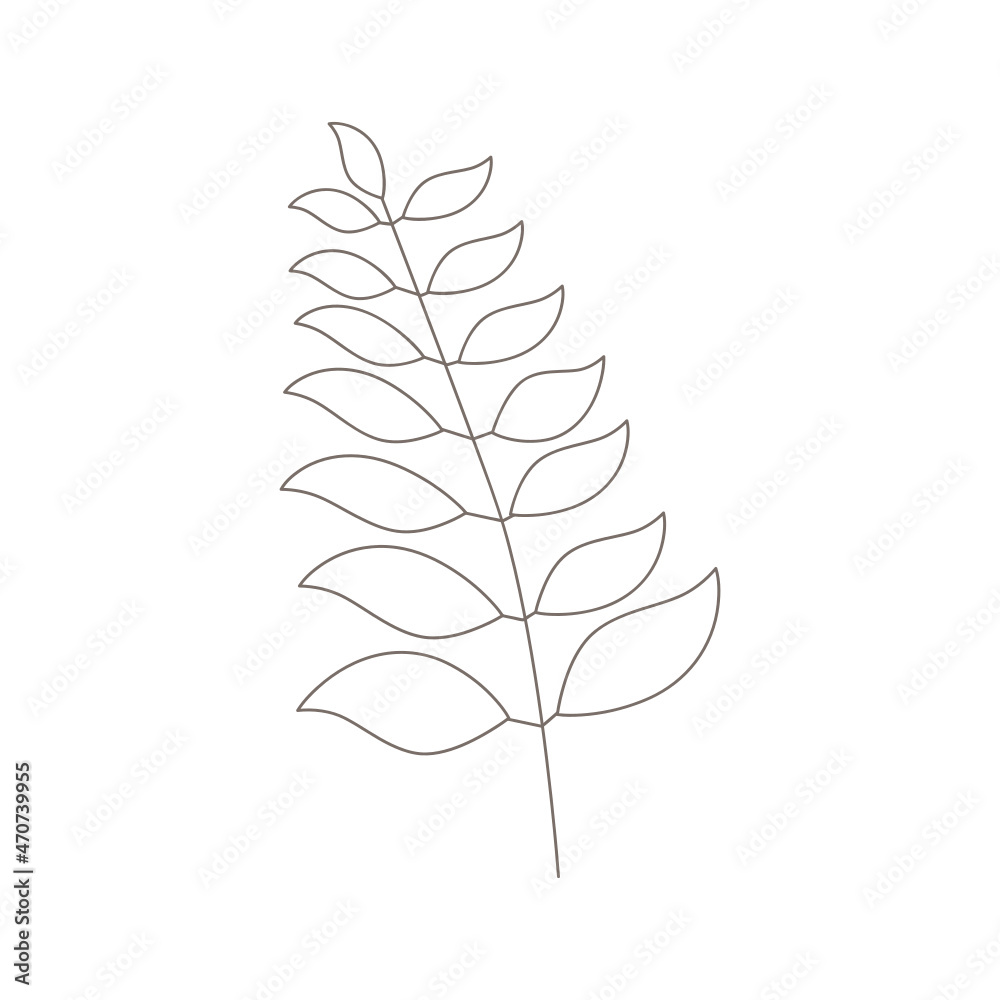 Boho hand drawn leaves