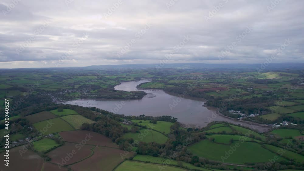 Fields over River Dart from a drone, Galmpton and Brixham Fields over River Dart from a drone, Galmpton and Brixham