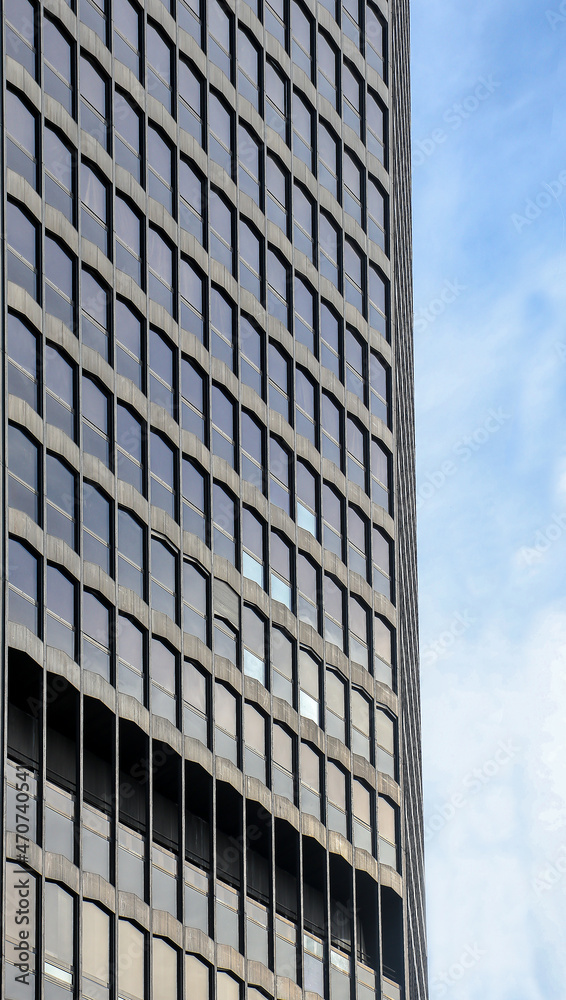 Modern office building against a blue sky. Modern office building against a blue sky.