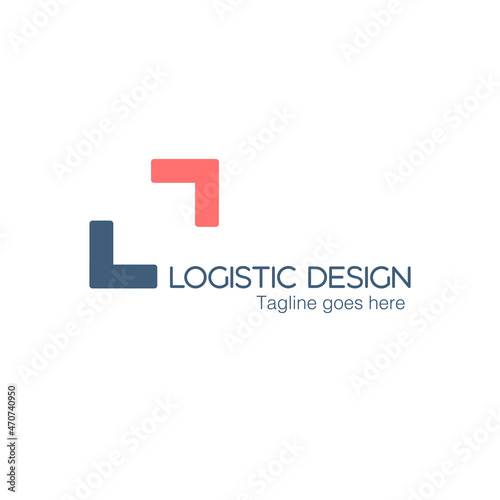 logistic company logo design template with arrow right. Stock vector illustration isolated on white background