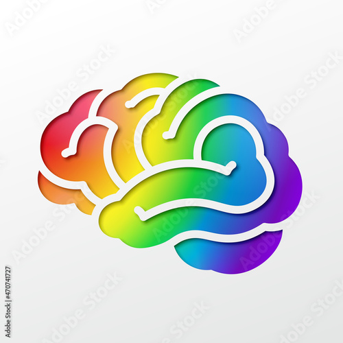 Creative brain simple design vector illustration isolated on white background