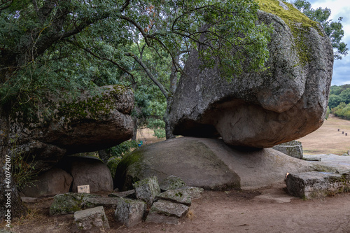 Boulders in Beglik Tash ancient Thracian remains of rock sanctuary in Bulgaria