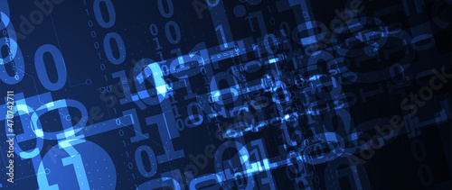 Quantum processing. Deep learning artificial intelligence. Future new technology  for business or science presentation