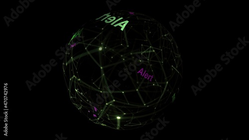 Alert concept on rotating sphere © alexskopje