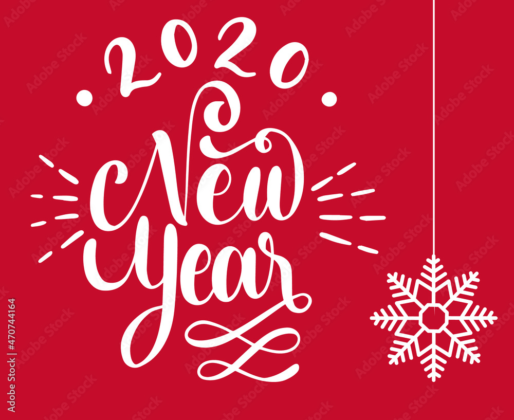 2022 Happy New Year Holiday Illustration Vector Abstract White With Red Background