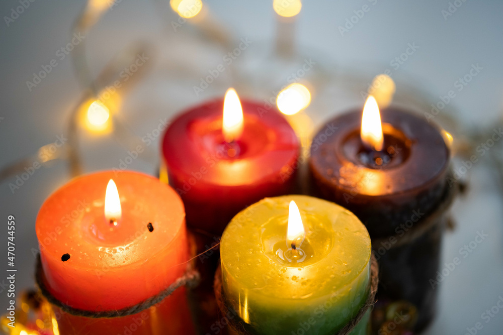 four candles for Advent or Christmas background four candles for Advent or Christmas background