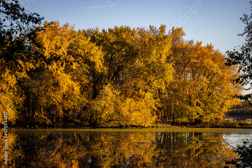 Fall afternoon at a national park. Reflection of Beauty.