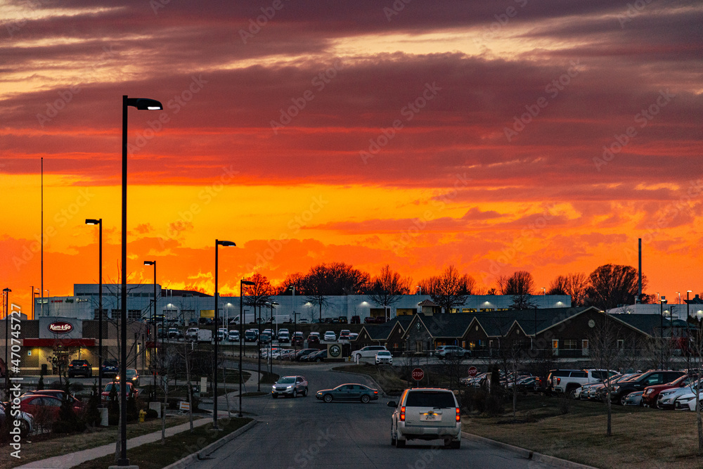 Golden Sunset over Urbandale Des Moines Iowa