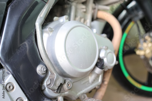 close up photo of motorbike engine