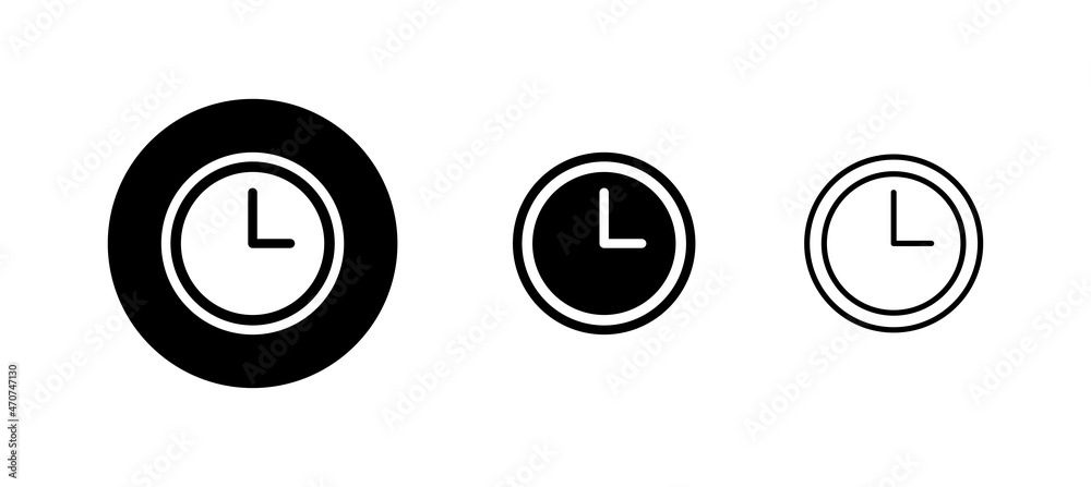 Clock icons set. Time sign and symbol. watch icon