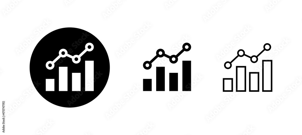 Obraz premium Growing graph Icons set. Chart sign and symbol. diagram icon