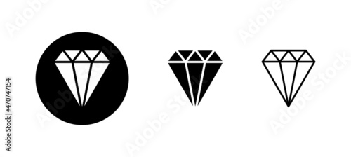 Diamond icons set. diamond gems sign and symbol