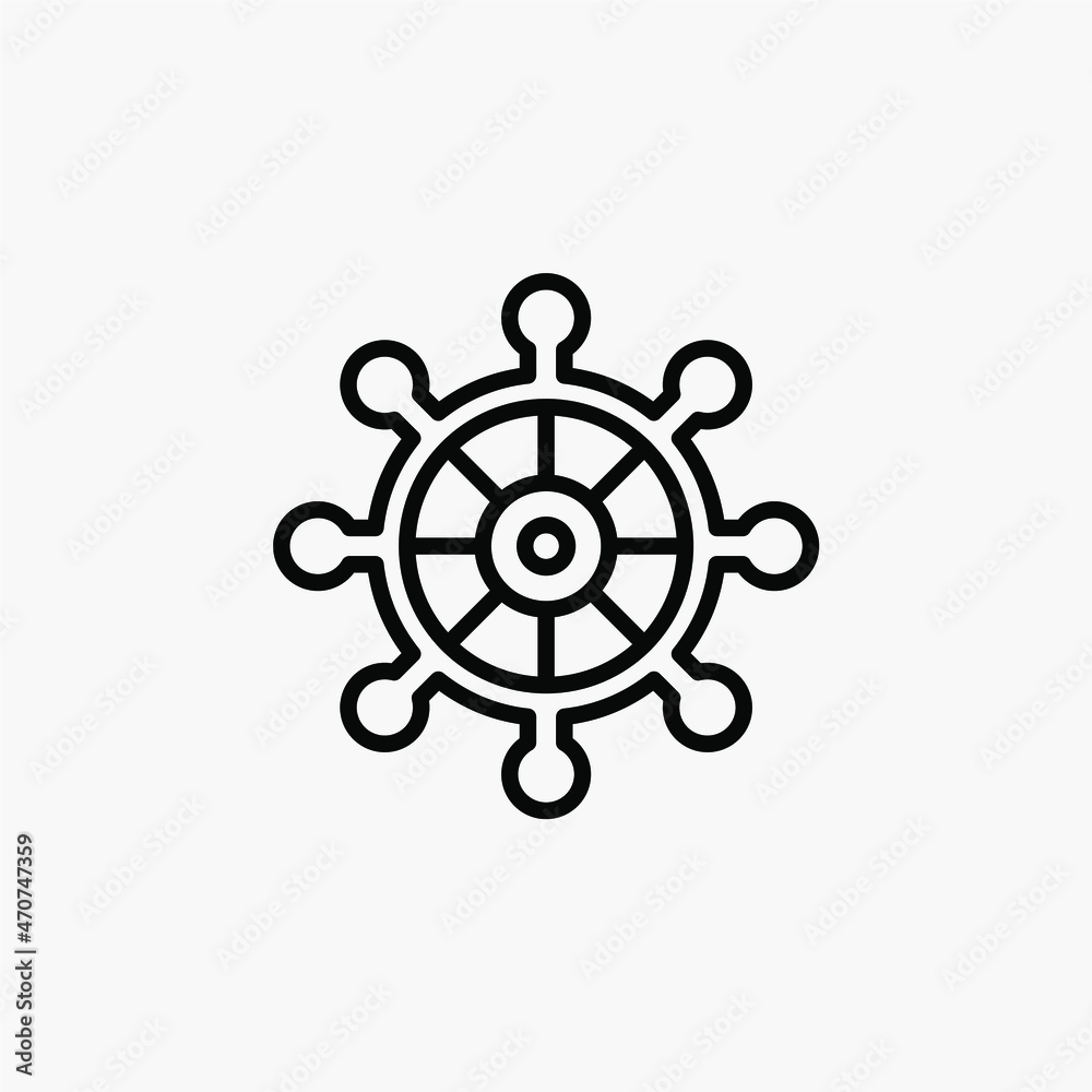 Rudder line icon, vector, illustration, logo template. Suitable for many purposes. Rudder line icon, vector, illustration, logo template. Suitable for many purposes.