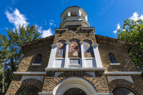Facade of Archangel Michael Church in Orthodox Dryanovo Monastery near Dryanovo town in Bulgaria photo
