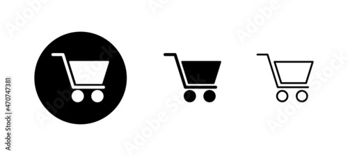 Shopping icons set. Shopping cart sign and symbol. Trolley icon