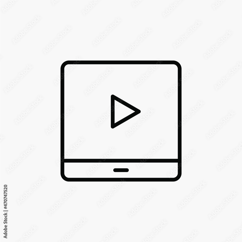 Video, multimedia, media player line icon, vector, illustration, logo template. Suitable for many purposes. Video, multimedia, media player line icon, vector, illustration, logo template. Suitable for many purposes.