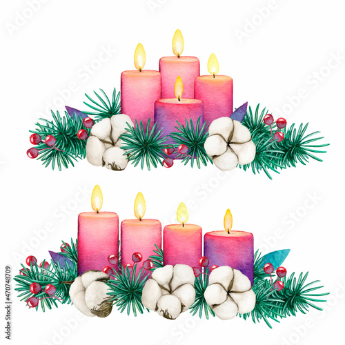Watercolor purple advent candle dividers