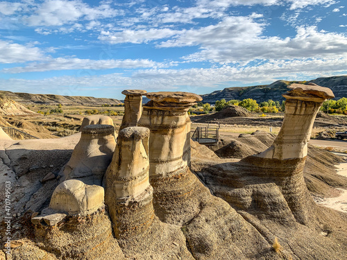 Obraz na płótnie The Hoodoos near Drumheller, Alberta on a sunny summer day