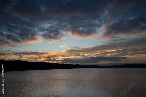 sunset over the river