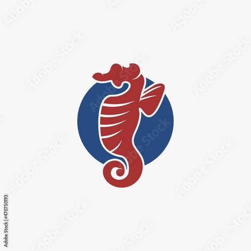 simple seahorse logo. vector illustration for business logo or icon