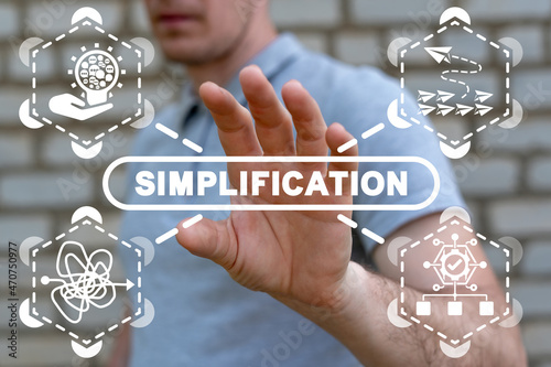 Photos Simplification and problem solving concept