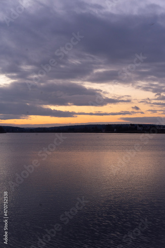 sunset over the river