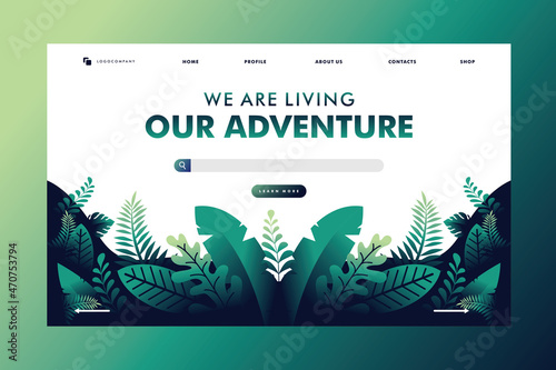 gradient nature web design. Set of web page design templates. Flat design vector illustration concept for website development and mobile website.