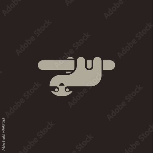 sloth simple logo. vector illustration for business logo or icon