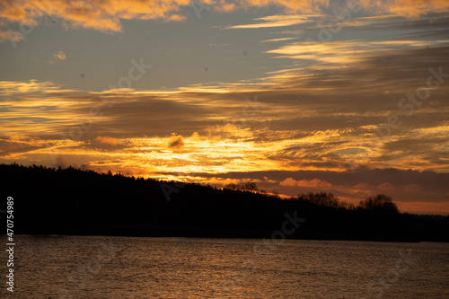 sunset over the river
