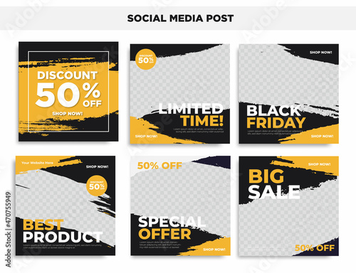 black friday sale for social media post template