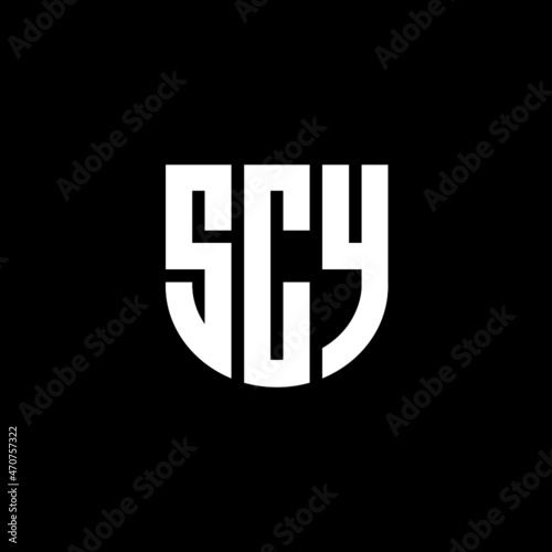 SCY letter logo design with black background in illustrator, vector logo modern alphabet font overlap style. calligraphy designs for logo, Poster, Invitation, etc.