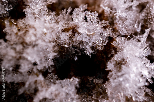 textura de copos de nieve, comida congelada, escarcha