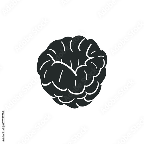 Blackberry Icon Silhouette Illustration. Forest Fruit Vector Graphic Pictogram Symbol Clip Art. Doodle Sketch Black Sign.