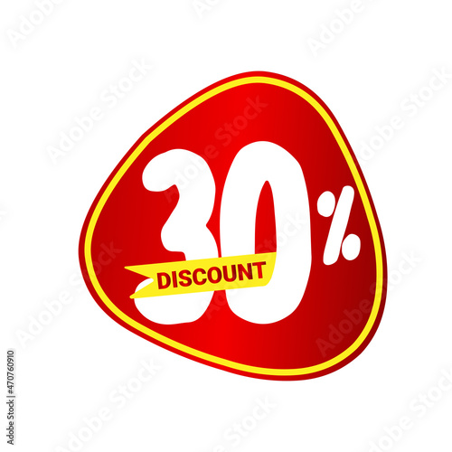 30% off discount banner. Special offer sale tag vector. Sale discount icons. Special offer price signs.
