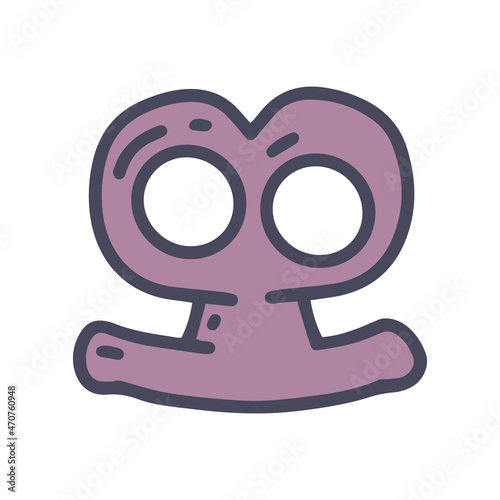 brass knuckles two finger color vector doodle simple icon