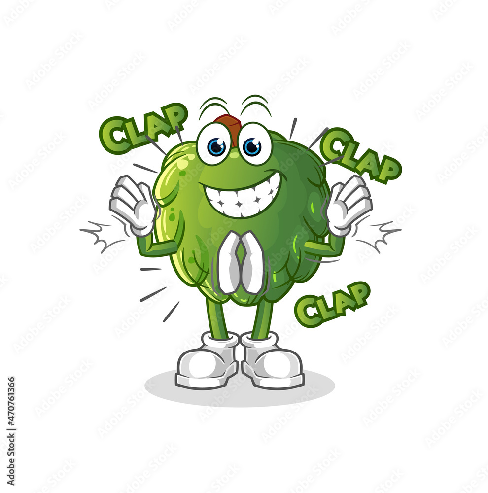 Obraz premium soursop applause illustration. character vector