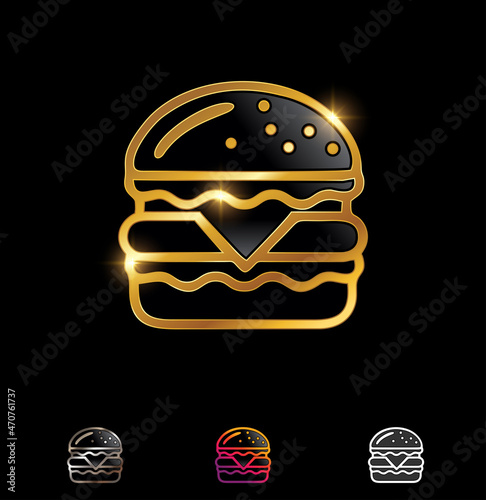 Golden Isolated Burger Icon