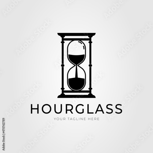 silhouette hourglass or classic sand timer logo vector illustration design