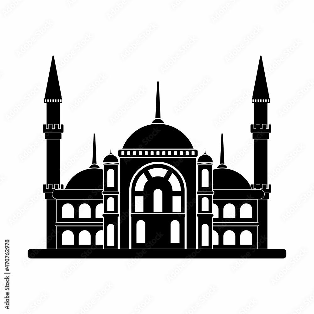 Turkey mosque icon, Turkey mosque vector sign symbol