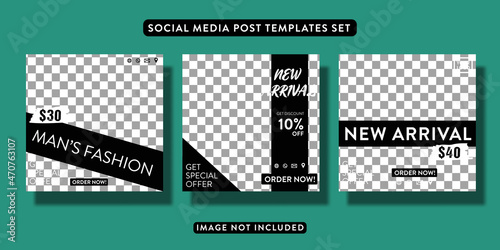 set of fashion sale sosial media post or flyer template