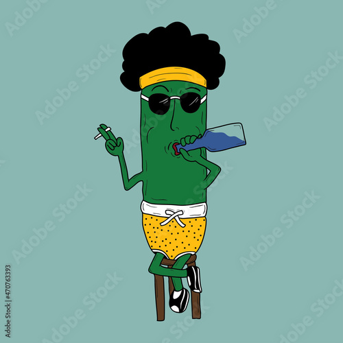 Green cucumber drink vector Good for logos, printing t-shirts and stickers, wallpapers, backgrounds, logos, etc.