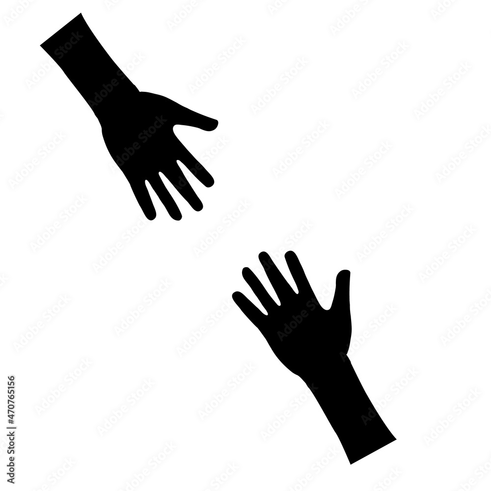 help icon on white background. hands sign. flat style. help icon on white background. hands sign. flat style.