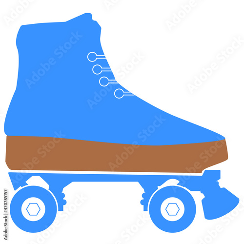 roller skate icon on white background. roller skate cartoon sign. flat style.