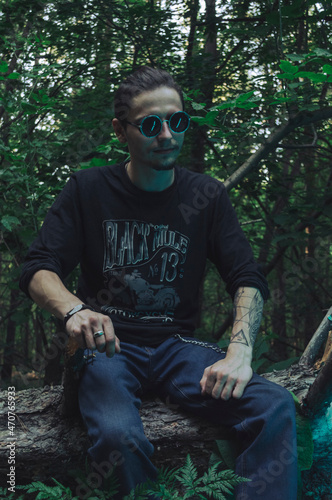 person in the forest