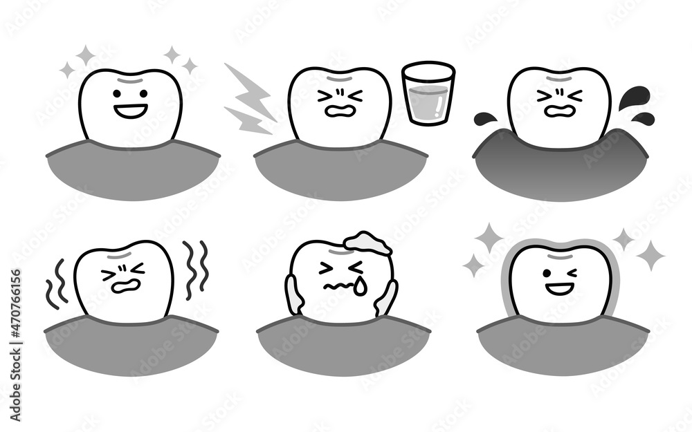 歯や歯茎の状態に関する表情セット