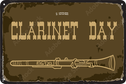 Vintage sign Clarinet Day