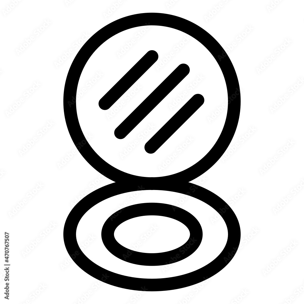 powder face icon with black outline style powder face icon with black outline style